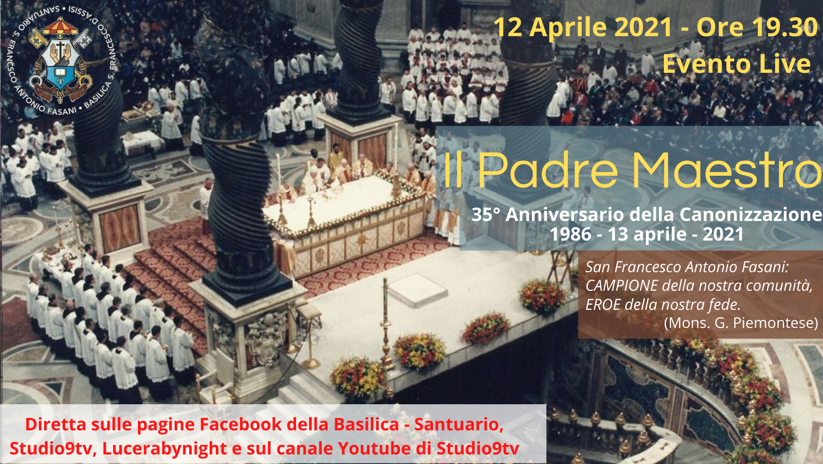 EVENTO LIVE- Il Padre Maestro: 35° anniversario della canonizzazione